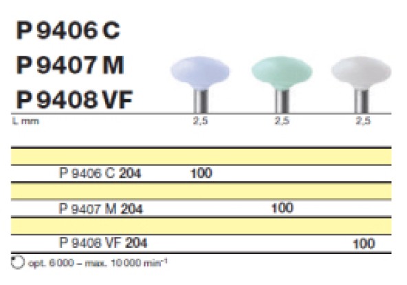 Полировочный бор по композиту 1-я ступень D+Z  / P 9406 C 204.100, Drendel + Zweiling DIAMANT GmbH, Германия  